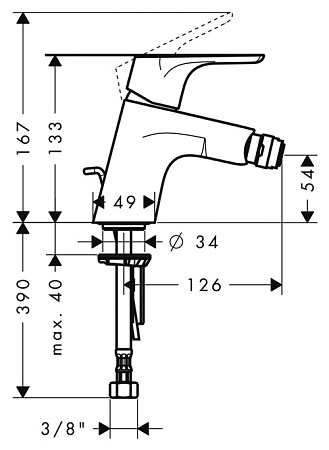 Смеситель Hansgrohe Focus E2 31920000 для биде, хром