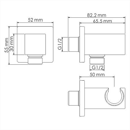 Шланговое подключение WasserKRAFT A125 с держателем