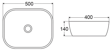Раковина накладная BelBagno BB1302-H301 50x40x14 черный матовый