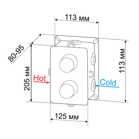 Смеситель встраиваемый RGW Shower Panels 21140543-31 хром