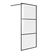 Душевая перегородка Niagara Nova NG-688-10BLACK 100x195 прозрачное с рисунком клетка/черный матовый