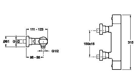 Термостат Jacob Delafon Aleo E72352-CP для душа