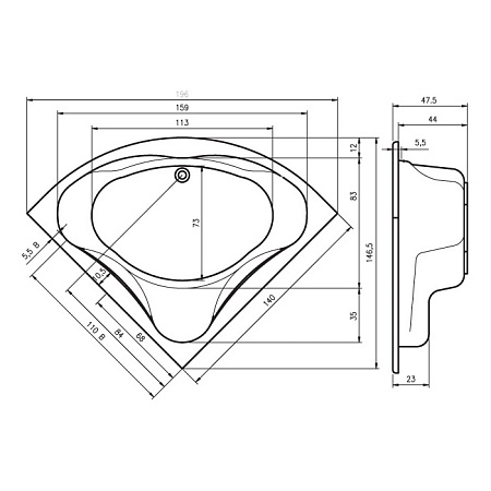 Ванна акриловая Riho Neo B076001005 140x140