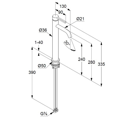 Смеситель Kludi Nova Fonte 202980515 для раковины, хром
