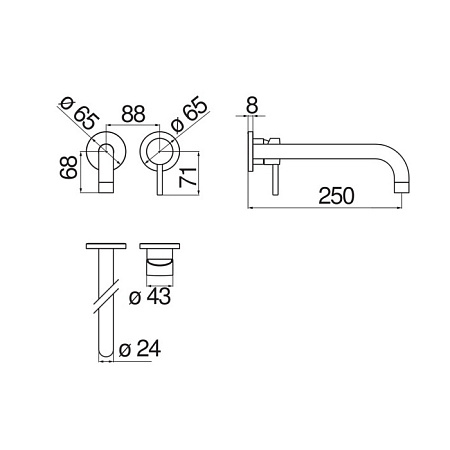 Смеситель Nobili Live LV00199/2BM для раковины, черный матовый