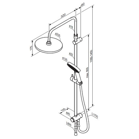 Душевая стойка Damixa Apollo 947000300 черный