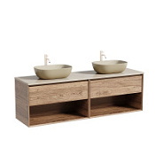 Тумба с раковиной и столешницей Sancos Marmi 1.0 160 MR1.080ECH+TT160A2X дуб чарльстон/Kreman