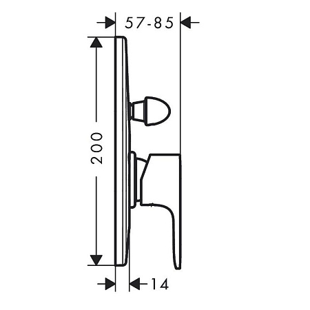 Смеситель Hansgrohe Rebris E 72458670 для душа, черный матовый