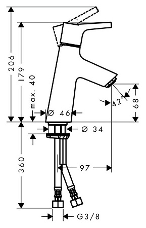 Смеситель Hansgrohe Talis S 80 72011000 для раковины, хром