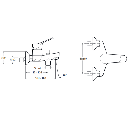 Смеситель Jacob Delafon Brive E75766-CP для ванны с душем
