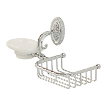 Мыльница с корзинкой настенная Migliore Edera 16921 керамика/хром