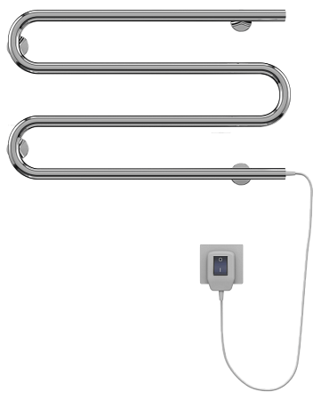 Полотенцесушитель электрический Terminus M-образный 600х375 хром