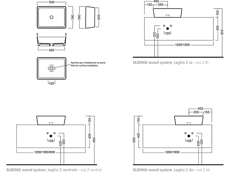 Раковина Hatria Happy Hour A0Y1VH08 50х38 антрацит
