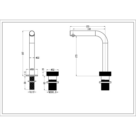 Смеситель Boheme Tech 158-G для раковины, автоматический, золото