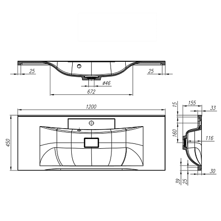 Тумба с раковиной BelBagno Marino MARINO-1200-2C-SO-RG-P 120 rovere grigio