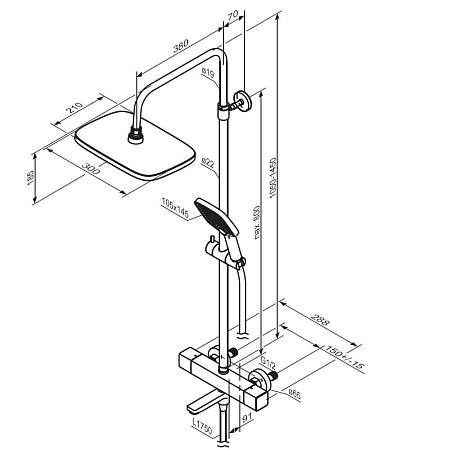 Душевая стойка Damixa Gala 953810300 черный