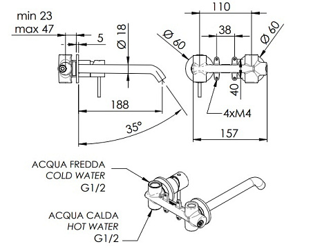 Смеситель Remer X Style X15PL для раковины, хром
