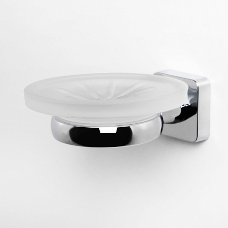 Мыльница WasserKRAFT Lippe K-6529 стеклянная, хром/матовое стекло