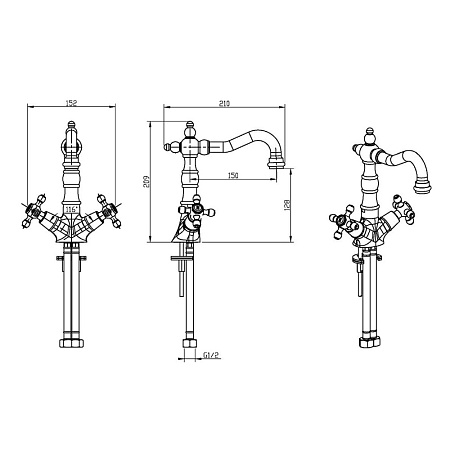Смеситель Boheme Medici Presente 312-PR для раковины, бронза/Provanse