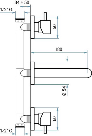 Смеситель Emmevi Piper 45155/BR для раковины, бронза