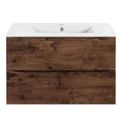 Тумба с раковиной Vincea Mia Slim VMC-2MC800S1RW 80 подвесная, 2 выкатных ящика, R.Wood