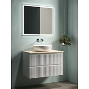 Мебель для ванной со столешницей Sancos Snob R 80 SNR80W+TT80A2 Bianco/Kreman