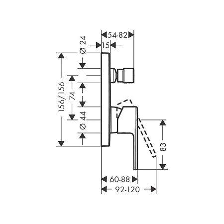 Смеситель Hansgrohe Vernis Shape 71468670 для душа, черный матовый