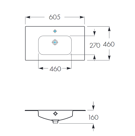 Мебельная раковина Aquaton Victoria-N 732799E000 60х46