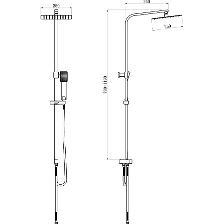 Душевая стойка с термостатическим смесителем beWash BV0SS6629 хром