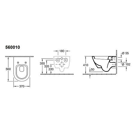 Унитаз подвесной Villeroy & Boch Subway 2.0 560010R2 ярко-белый