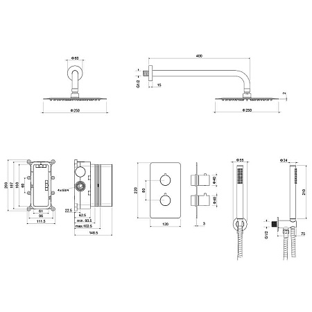 Душевой комплект Aquatek Европа AQ1376CR хром