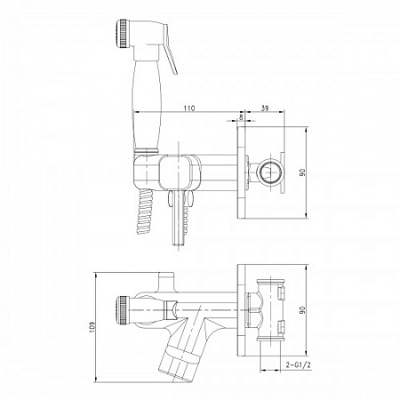 Гигиенический душ со смесителем Lemark Solo LM7165G золото