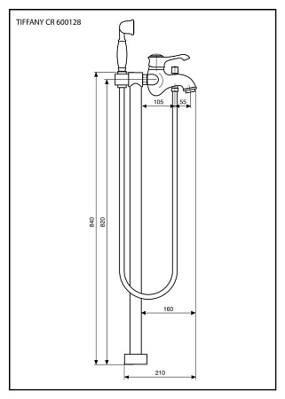 Смеситель Emmevi Tiffany 600128OR для ванны, золото