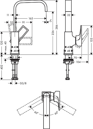 Смеситель Hansgrohe Metropol 74511000 для раковины, хром