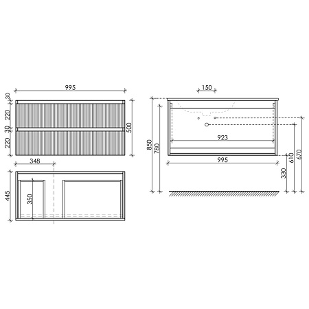 Тумба под раковину Sancos Snob R SNR100LW Bianco