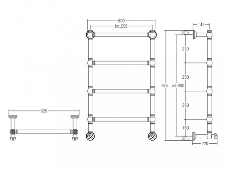 Полотенцесушитель водяной Margaroli Armonia 94425504OBN бронза