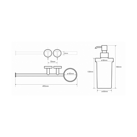 Полотенцедержатель Bemeta Omega 104019012 с дозатором для мыла