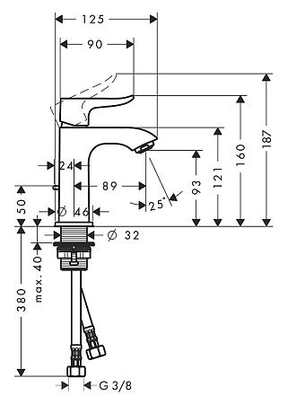 Смеситель Hansgrohe Metris 31088000 для раковины, хром