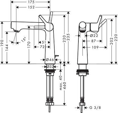 Смеситель Hansgrohe Talis S 72115000 для раковины, хром