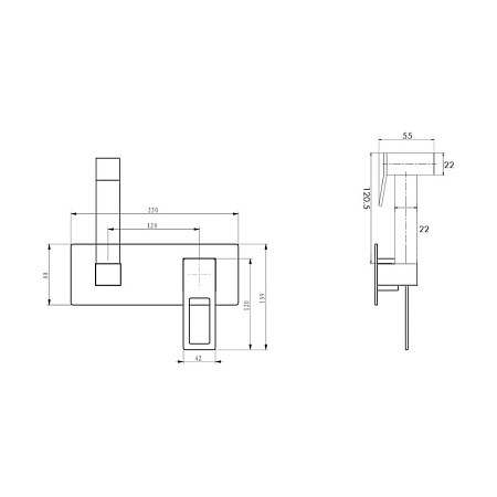 Гигиенический душ со смесителем Boheme 147-BВ черный