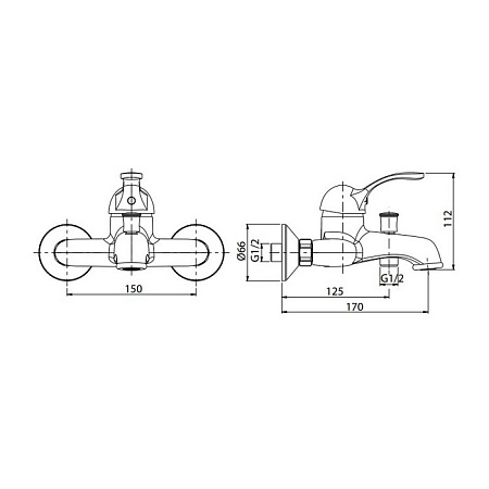 Смеситель M&Z Delizia DLZ00513 для ванны с душем хром