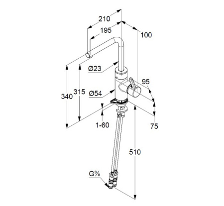 Смеситель Kludi E-Go 422306675 для кухонной мойки, черный матовый