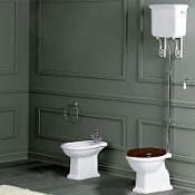 Унитаз напольный Simas Lante LA01bi вертикальный выпуск, с высоким бачком, с фурнитурой цвета хром