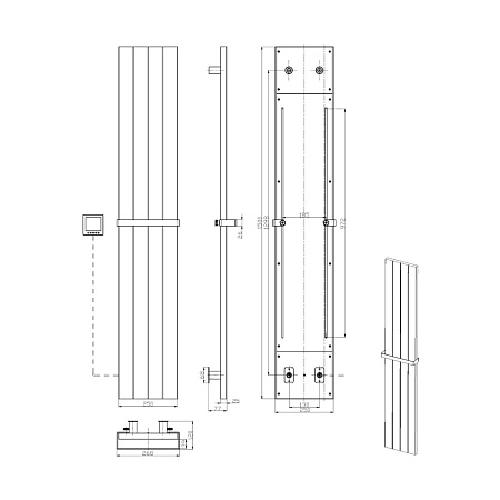 Полотенцесушитель электрический Boheme Flat 725-MW 150х25 см белый матовый