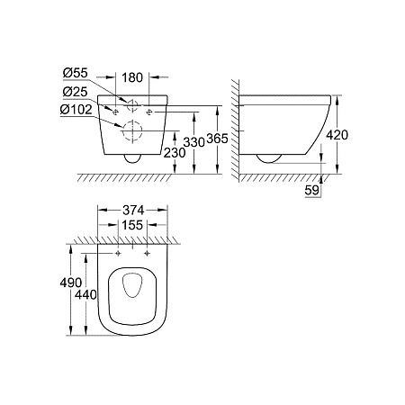 Унитаз подвесной Grohe Euro Ceramic 39206000