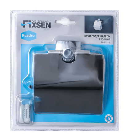 Бумагодержатель с крышкой Fixsen Kvadro FX-61310 хром