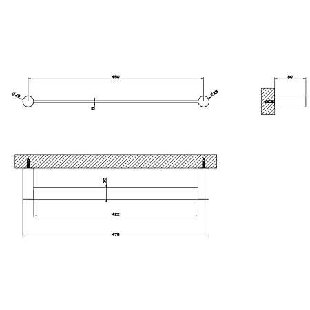 Полотенцедержатель Gessi 316 54800.299 45 черный матовый
