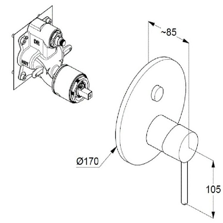 Смеситель Kludi Bozz 38659N076 для ванны и душа, золото брашированное