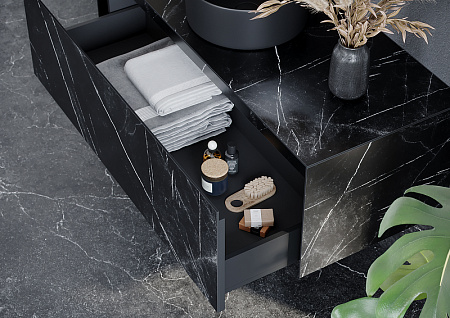 Тумба с раковиной Sancos Stone 120 ST120NM Nero Marquina