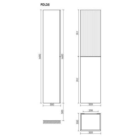 Шкаф-пенал Sancos Delta PDL35W дуб светлый/белый